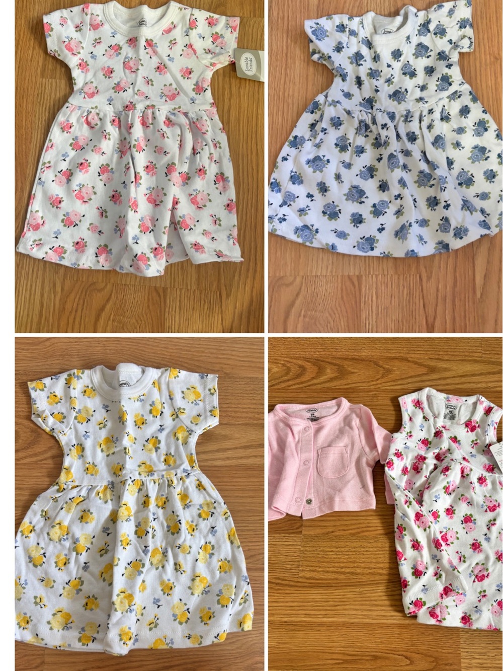 Baby Floral Dress - Pink, Blue, Yellow & White Mix - Kids Accessories